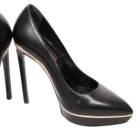 Calvin Klein Italic Collection Leather Platforms Heels - Picture 2 of 10